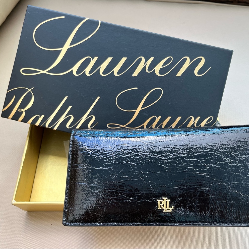 Ralph Lauren Black Patent Wallet Brand New in Box with tags